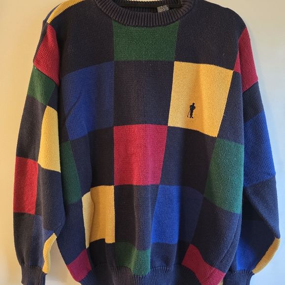 PAYNE STEWART RETRO MEN'S CREW NECK SWEATER COLORBLOCK SIZE XL - Picture 1 of 6